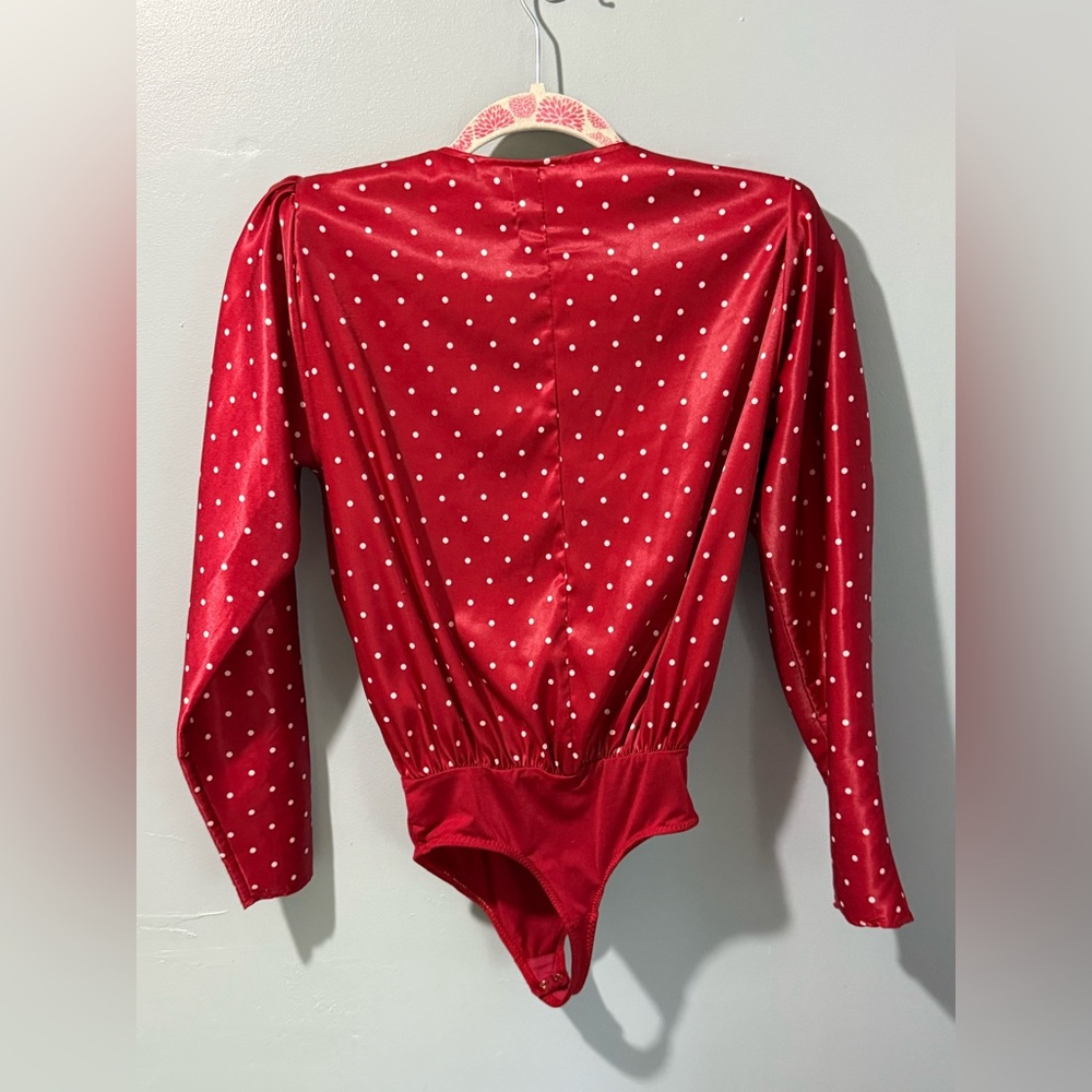 L’Academie Revolve The Victoire Bodysuit‎ in Ruby Dot Red Women’s Size XXS - Picture 6 of 12